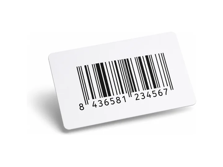 Tarjeta blanca con un código de barras EAN impreso y su numeración debajo