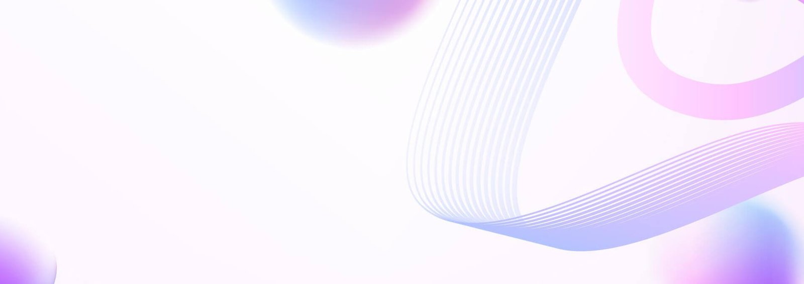 Abstract pastel background with soft pink, purple, and blue gradients and curved striped ribbons.