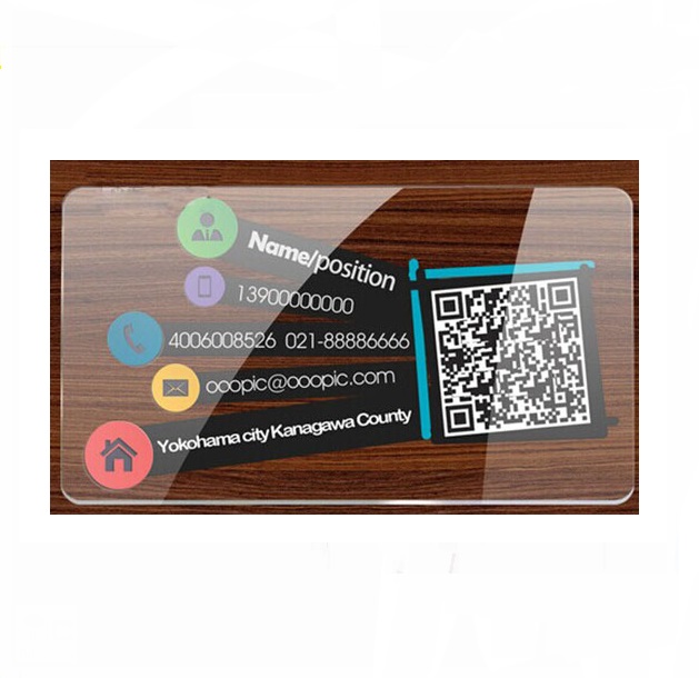 Tarjetas de pvc transparentes