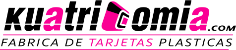 logotipo kuatricomia tarjetas pvc