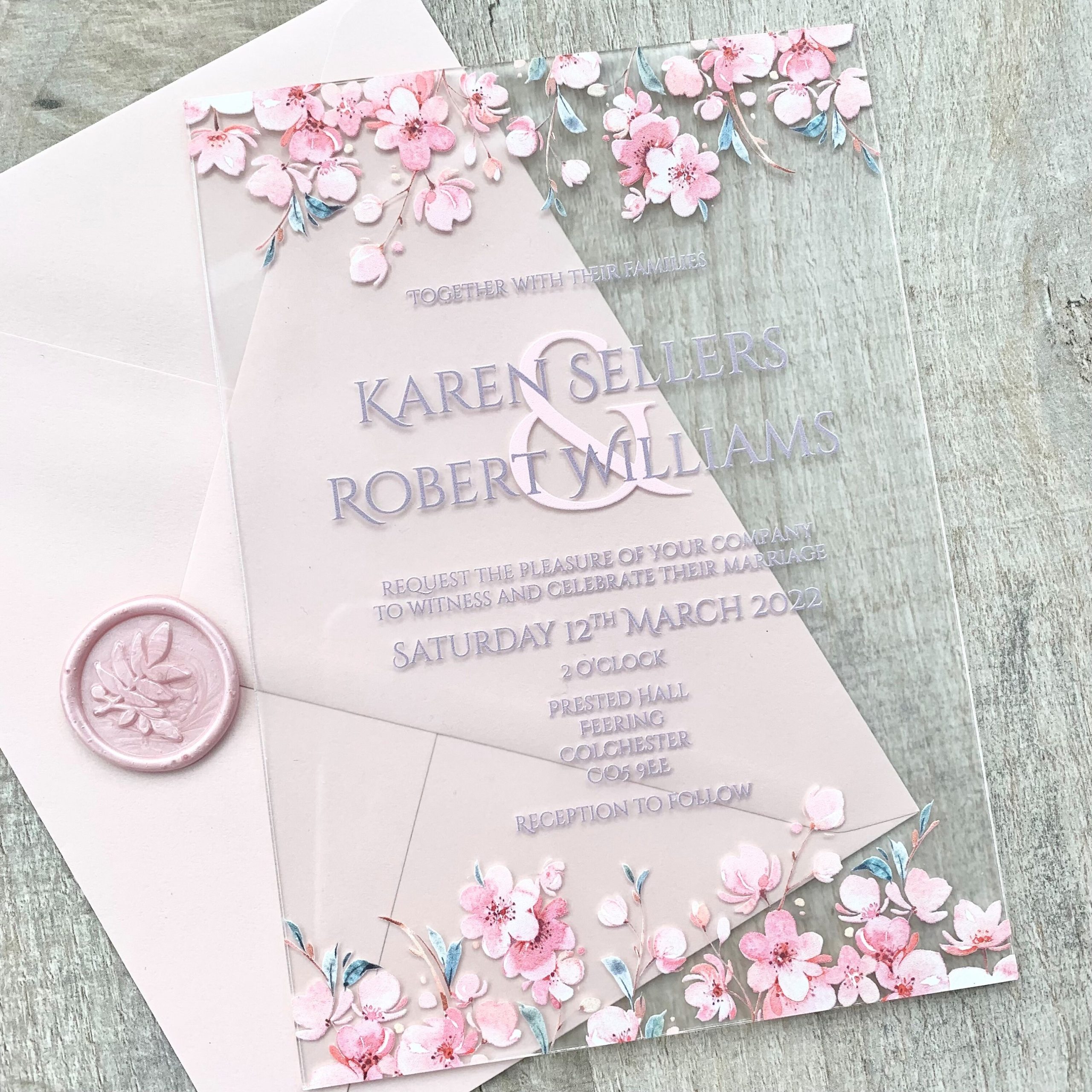 Tarjetas plásticas para invitaciones de bodas