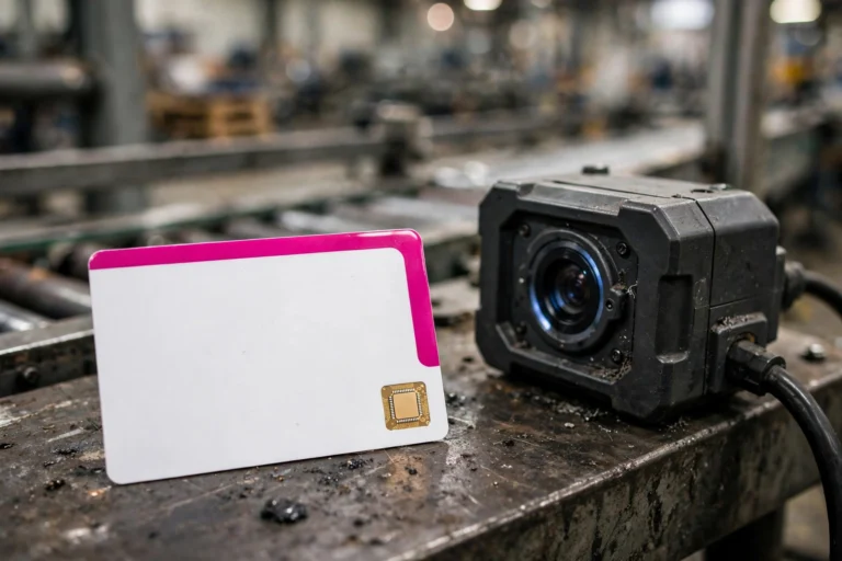 Tarjeta RFID y lector de control de acceso vehicular en línea de producción