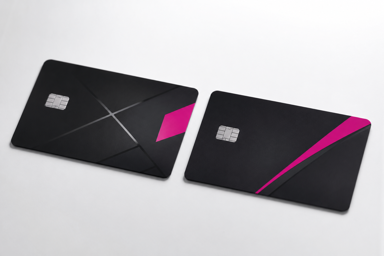 Dos variantes de tarjetas pvc personalizadas para prueba de diseño sin mínimo